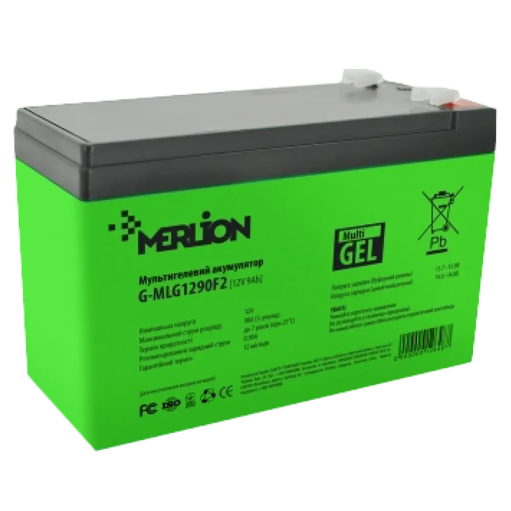 Свинцево-кислотна акумуляторна батарея Merlion MERLION G-MLG1290F2 9А•ч 12В мультигель