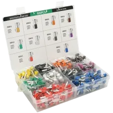 Набор клемм/наконечников 600шт  VE6012 (R-100, B-100, Y-50, Bl-50, O-50, Br-50, G-50, W-50, Gr-50, V-5)