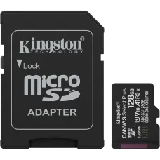 Карта пам'яті SanDisk Kingston microSD 128GB C10 UHS-I A1 V10 R150MB/s + SD
