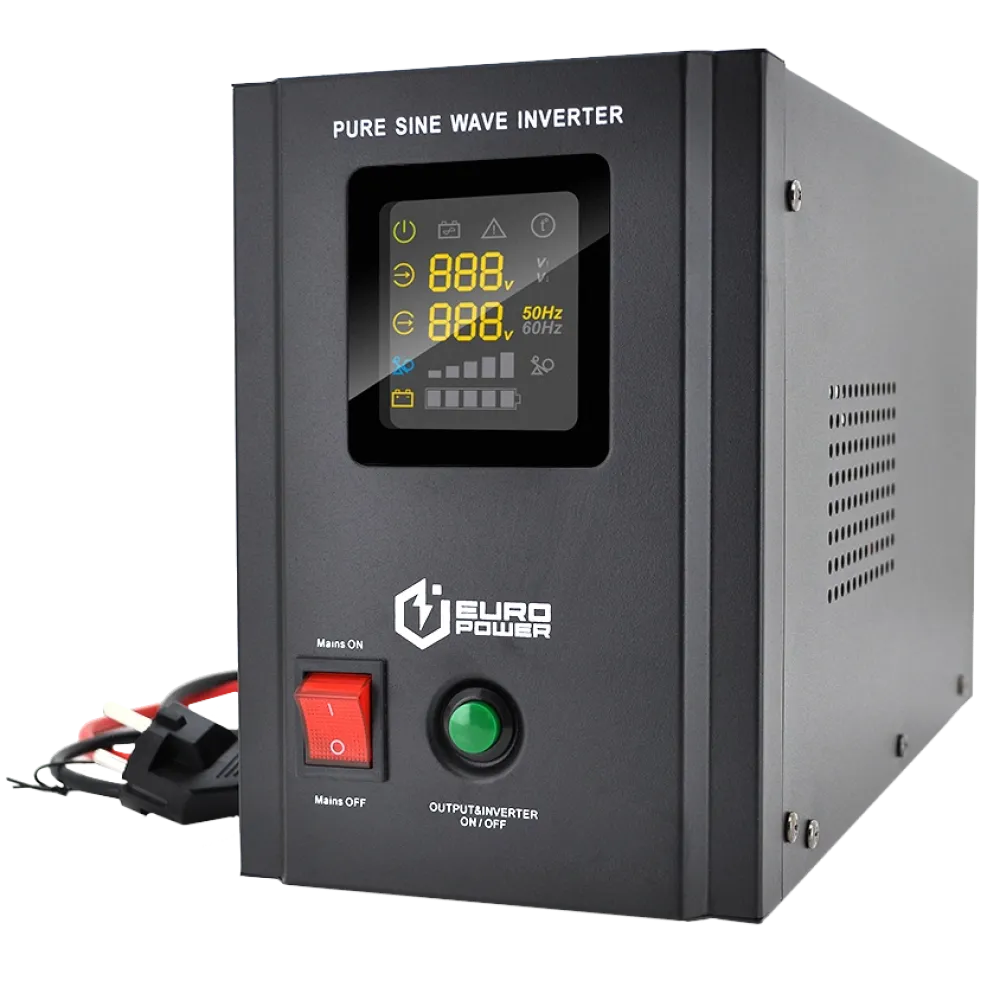 ИБП с правильной синусоидой (480 Вт) 5/10А, под внешнюю АКБ  Europower PSW-EPB800TW12