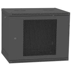 Шкаф телекоммуникационный двери перф (черный)  IPCOM 9U 600x600
