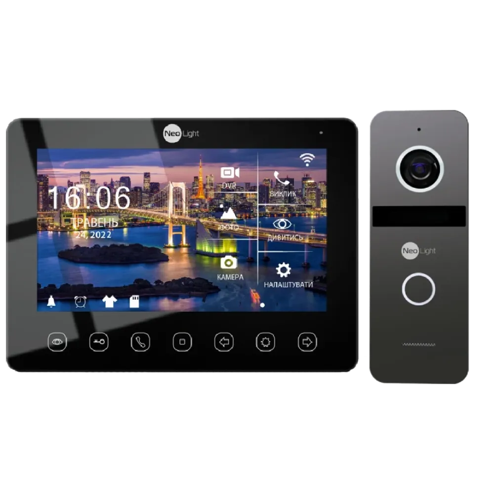 Комплект відеодомофону Neolight NeoLight NeoKIT HD WF B/Graphite