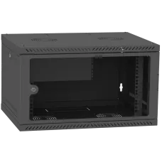 Шкаф телекоммуникационный двери стекло (черный)  IPCOM 6U 600x600