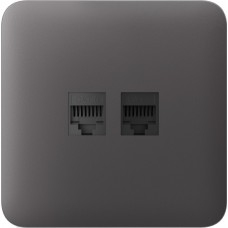 Передня панель для вбудованої інтернет-розетки Ajax SoloCover (LAN) Grey (126190.317.GR)