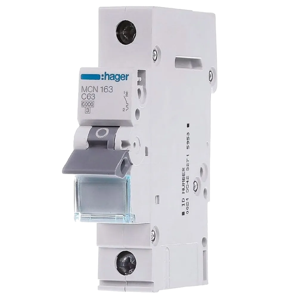 Автоматический выключатель 1P 6kA C-63A 1M Hager Hager MCN163
