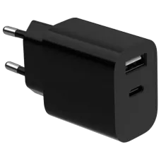 Сетевое зарядное устройство Gembird Gembird TA-UC-2AC12-01-BK 1xUSB-A+1xUSB-C 5V/2.4A 12W