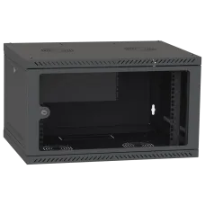 Шкаф телекоммуникационный стекло (RAL9005)  IPCOM СН-4U-060х035-ДС-9005