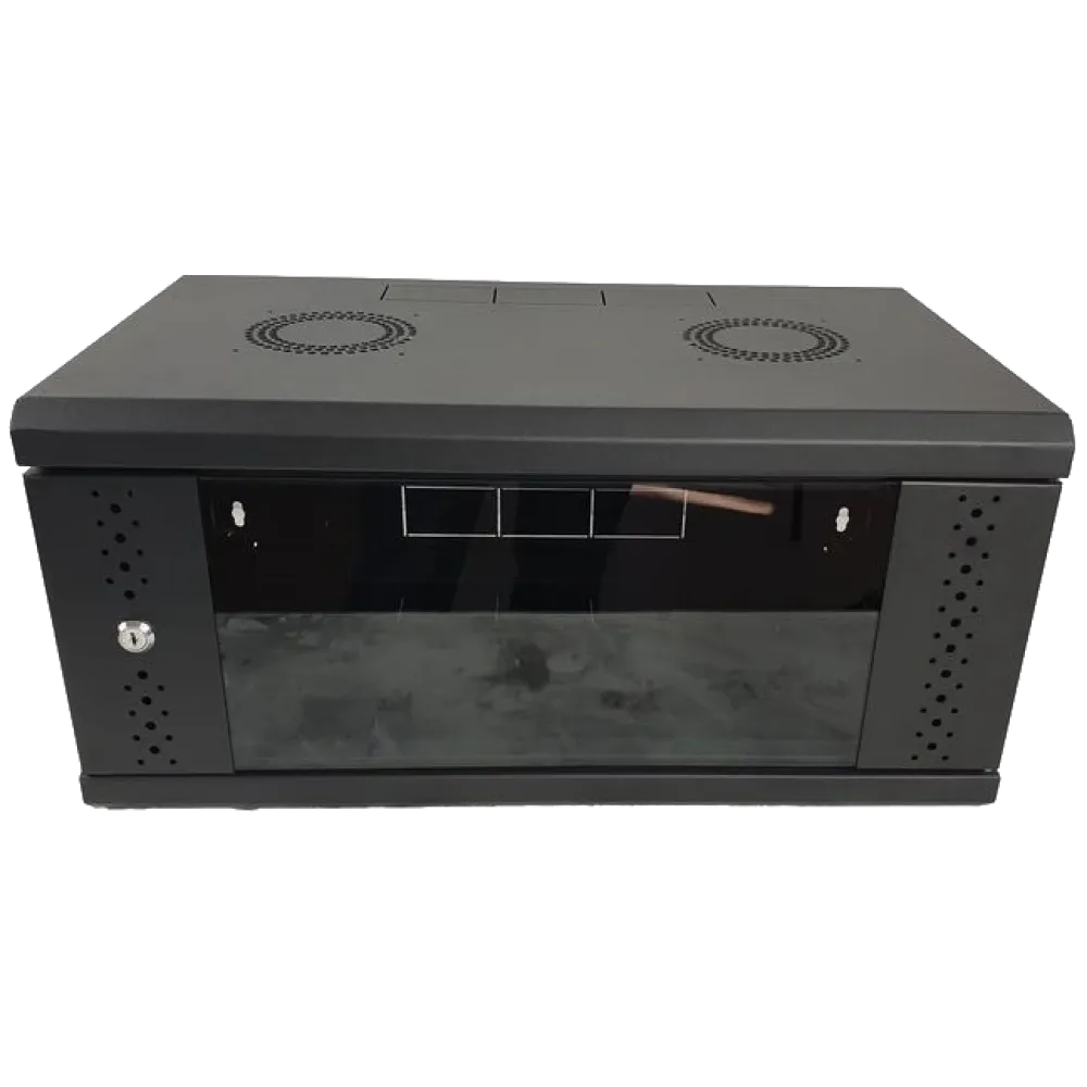 Шафа  EServer 4U 600х350х284, стекло, чорная