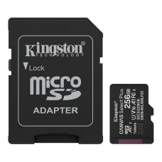 Карта пам'яті SanDisk Kingston microSD 256GB C10 UHS-I A1 V10 R150MB/s + SD