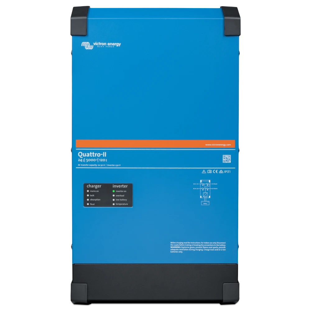 Інвертор Victron Energy VictronEnergy Quattro-II 24/5000/120-50/50 однофазный чистая синусоида