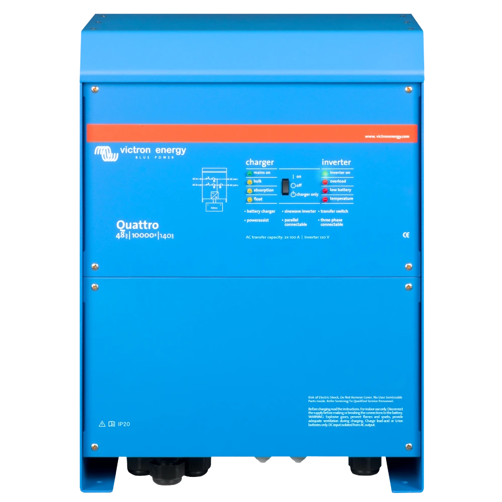 Інвертор Victron Energy VictronEnergy Quattro 48/10000/140-100/100 однофазный чистая синусоида