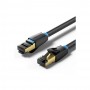 Патч-корд 15м, S/FTP cat 8 RJ-45 black Vention (IKABN)