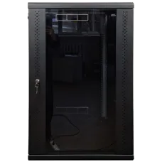 Шафа  EServer 18U 600х500х907 стекло, черная