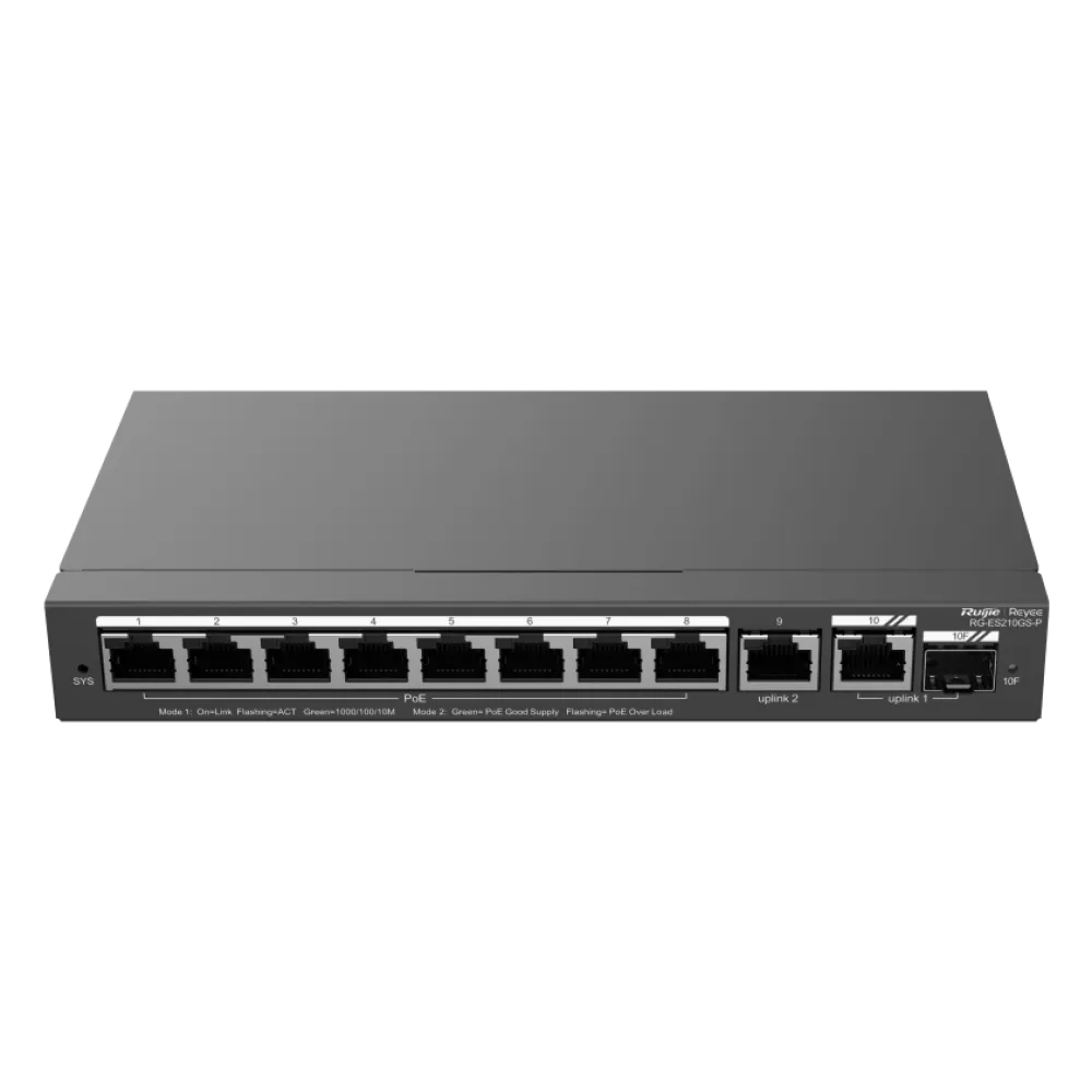Коммутатор 10 портов управляемый Ruijie Ruijie RG-ES210GS-P PoE
