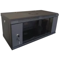 Шкаф коммутационный настенный разборный черный  Hypernet WMNC-4U-FLAT-AC-BLACK 4U 600x450