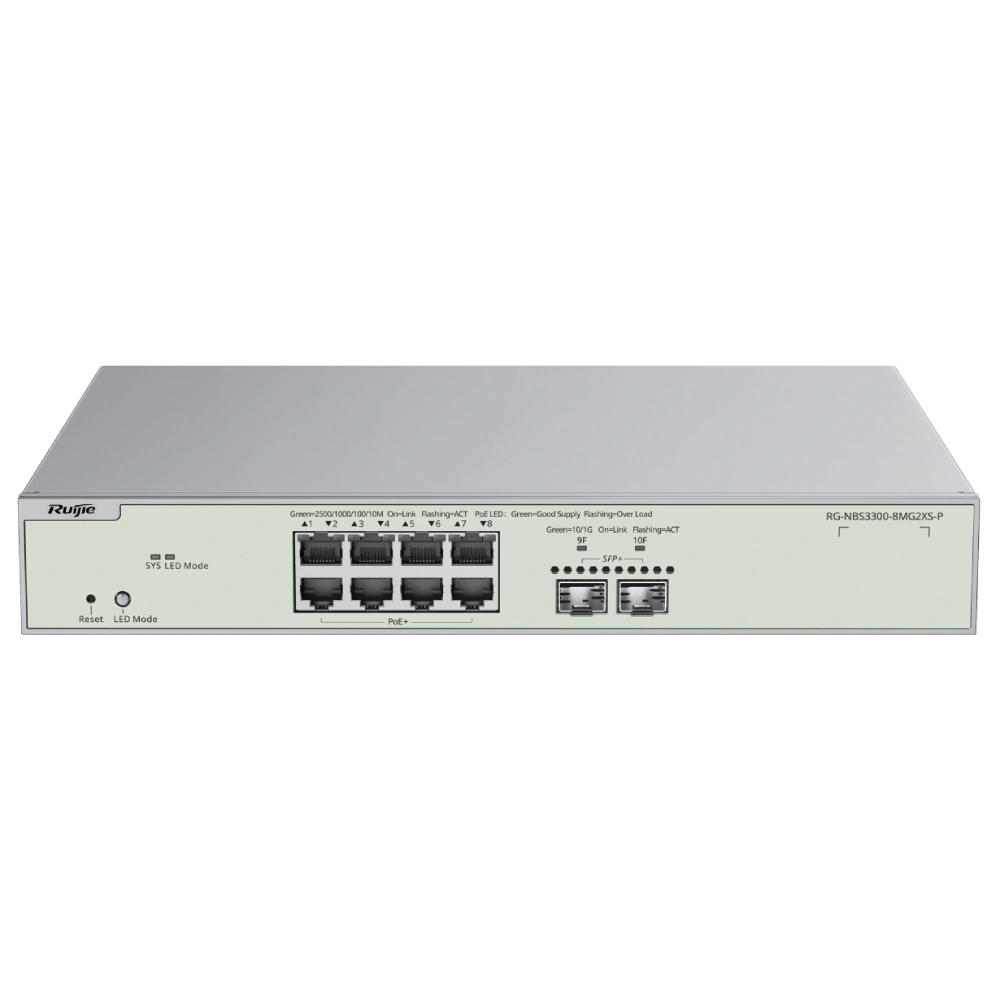 Комутатор 8 портів керований Ruijie Ruijie RG-NBS3300-8MG2XS-P PoE
