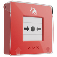 Беспроводная настенная кнопка для активации пожарной тревоги вручную Ajax ManualCallPoint (Red)Jeweller (для жилых объектов)