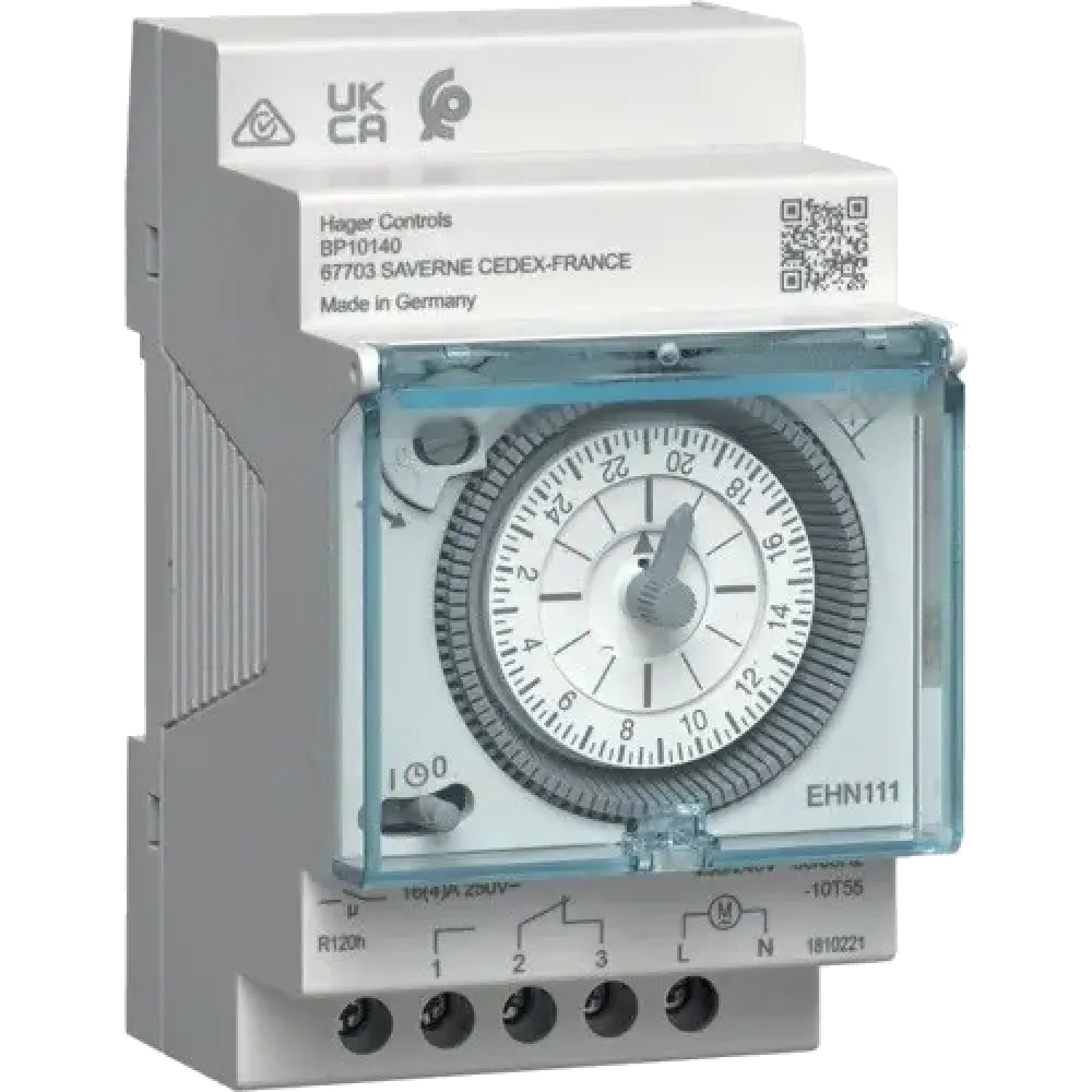 Таймер аналоговий добовий DIN 16А, 1ПК, резерв 120 годин Hager Hager EHN111