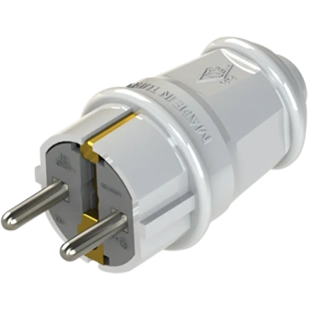 Вилка UEA NA-UEA 1010 евро с з/к 16А белая Вилка UEA NA-UEA 1010 евро с з/к 16А белая