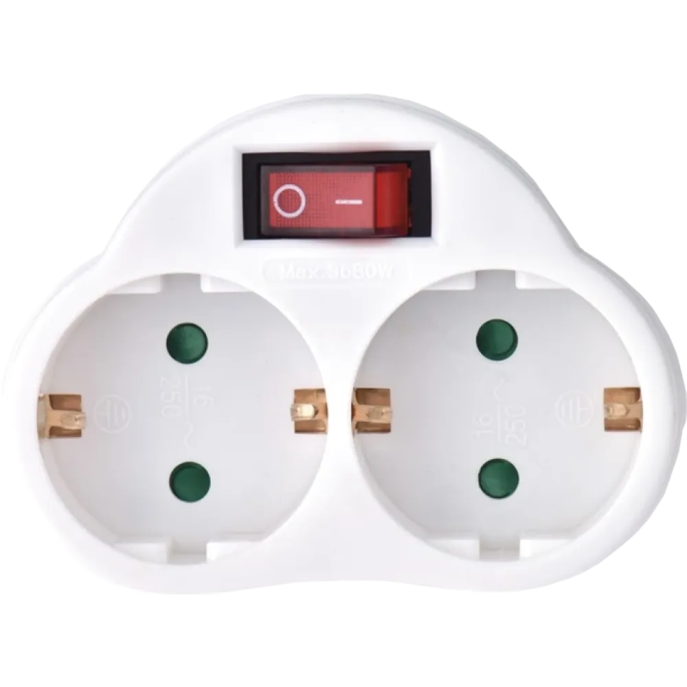 Адаптер с выключателем Emos EMOS P0063 2 розетки Адаптер с выключателем Emos EMOS P0063 2 розетки