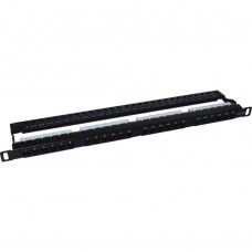Патч-панель 19" 24xRJ-45 STP cat.5e, 0.5U, with cable organizer Kingda (KD-PP41-STP-C5e-24P-0.5U)