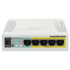 Коммутатор 5 портов управляемый MikroTik MikroTik RB260GSP (CSS106-1G-4P-1S) PoE