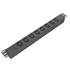 Блок 19" на 8 троянд. С13, 10А, з індикат., без шнура, чорний, 1U, Kingda Kingda Kingda KD-IEC1008WKPB19A-C14