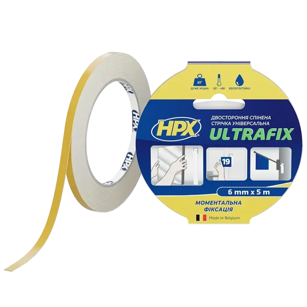 Стрічка двостороння HPX HPX DSU0605 ULTRAFIX 6мм х 5м