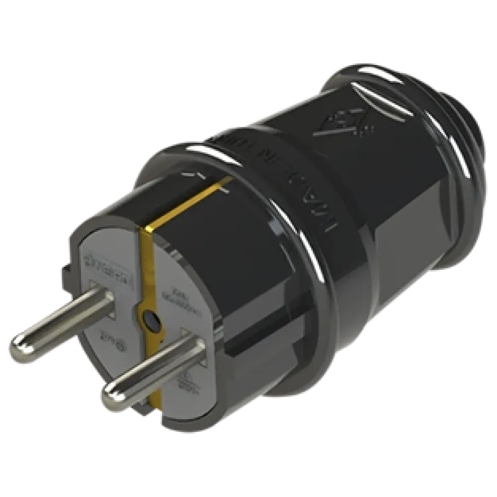 Вилка UEA NA-UEA 1010 евро с з/к 16А черная Вилка UEA NA-UEA 1010 евро с з/к 16А черная