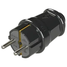 Вилка UEA NA-UEA 1010 евро с з/к 16А черная