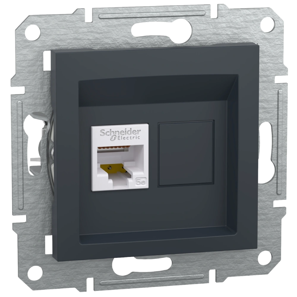 РОЗЕТКА КОМПЬЮТЕРНАЯ RJ45 UTP КАТ. 5Е АНТРАЦИТ Schneider Electric Schneider Electric Asfora EPH4300169