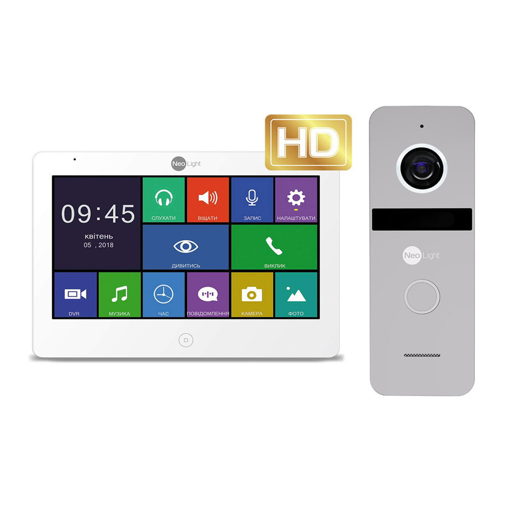 Комплект відеодомофона Neolight MEZZO HD / Solo FHD Silver