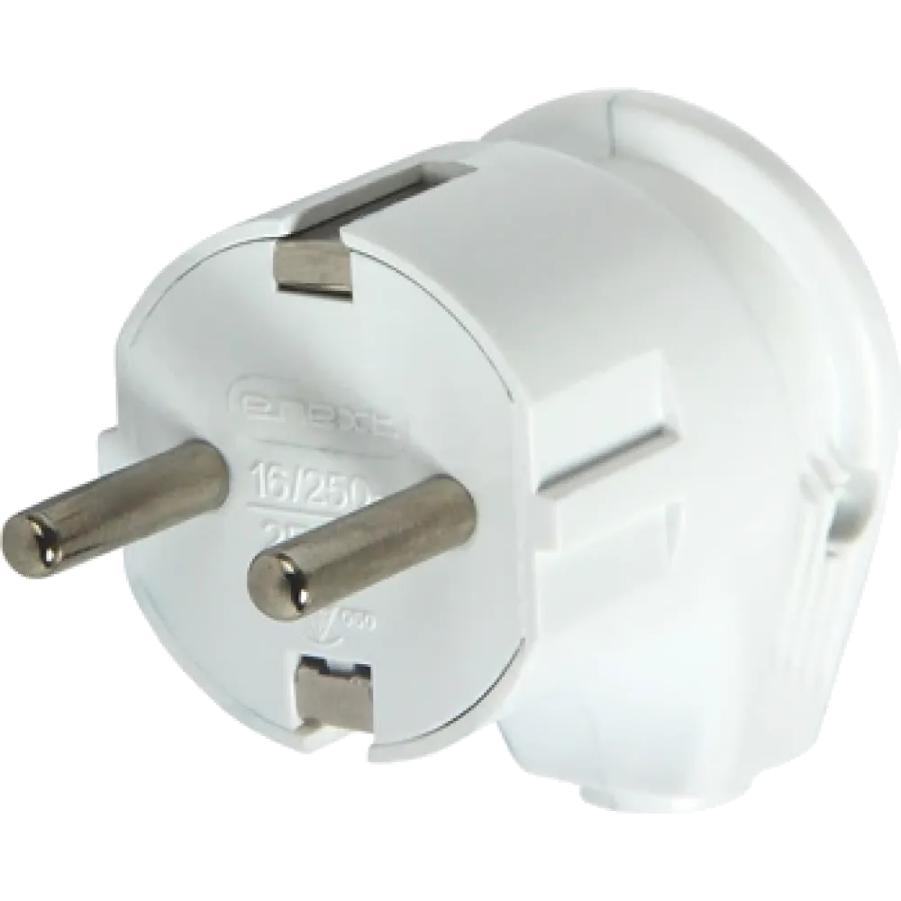 Вилка UEA NA-UEA евро с з/к 16А белая угловая Вилка UEA NA-UEA евро с з/к 16А белая угловая