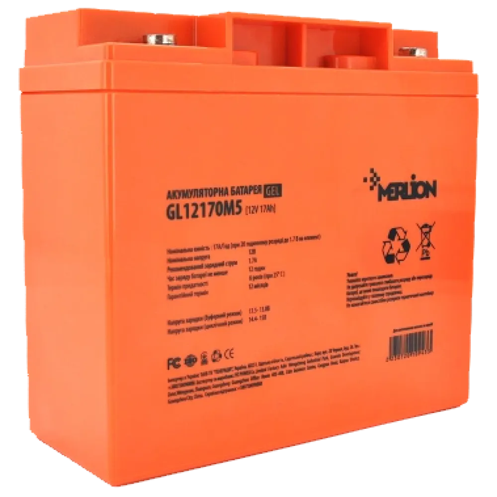 Свинцево-кислотна акумуляторна батарея Merlion MERLION GL12170M5 17 A•ч 12В гелевая