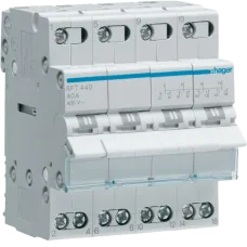 Перемикач I-0-II із загальним виходом зверху, 4-пол., 40А/400В Hager Hager SFT440