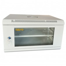 Шкаф настенный GEAR 6U 19" 600x600x300 мм, + полка 19", grey (GWMSN-6U-600-600G)