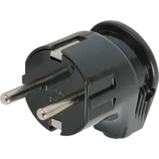 Вилка UEA NA-UEA евро с з/к 16А черная угловая