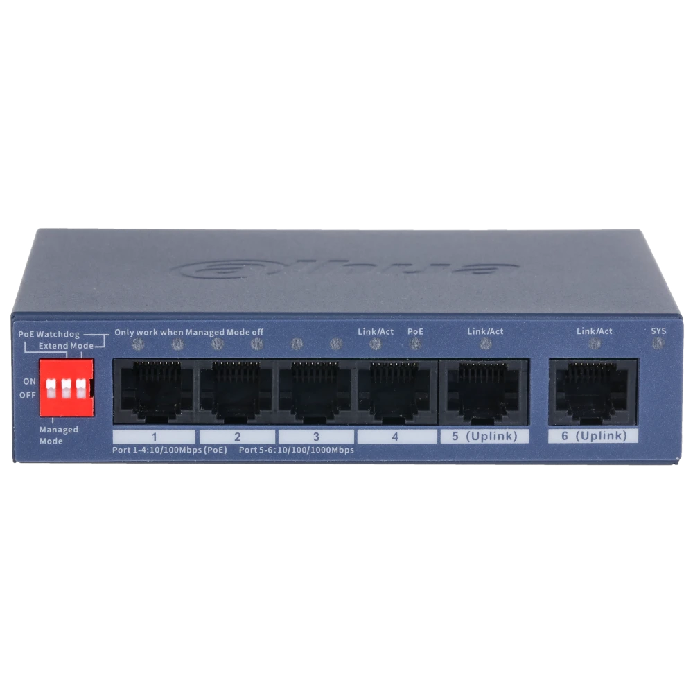 Коммутатор 4 порта управляемый Dahua Dahua DH-CS4006-4ET2GT-36 PoE